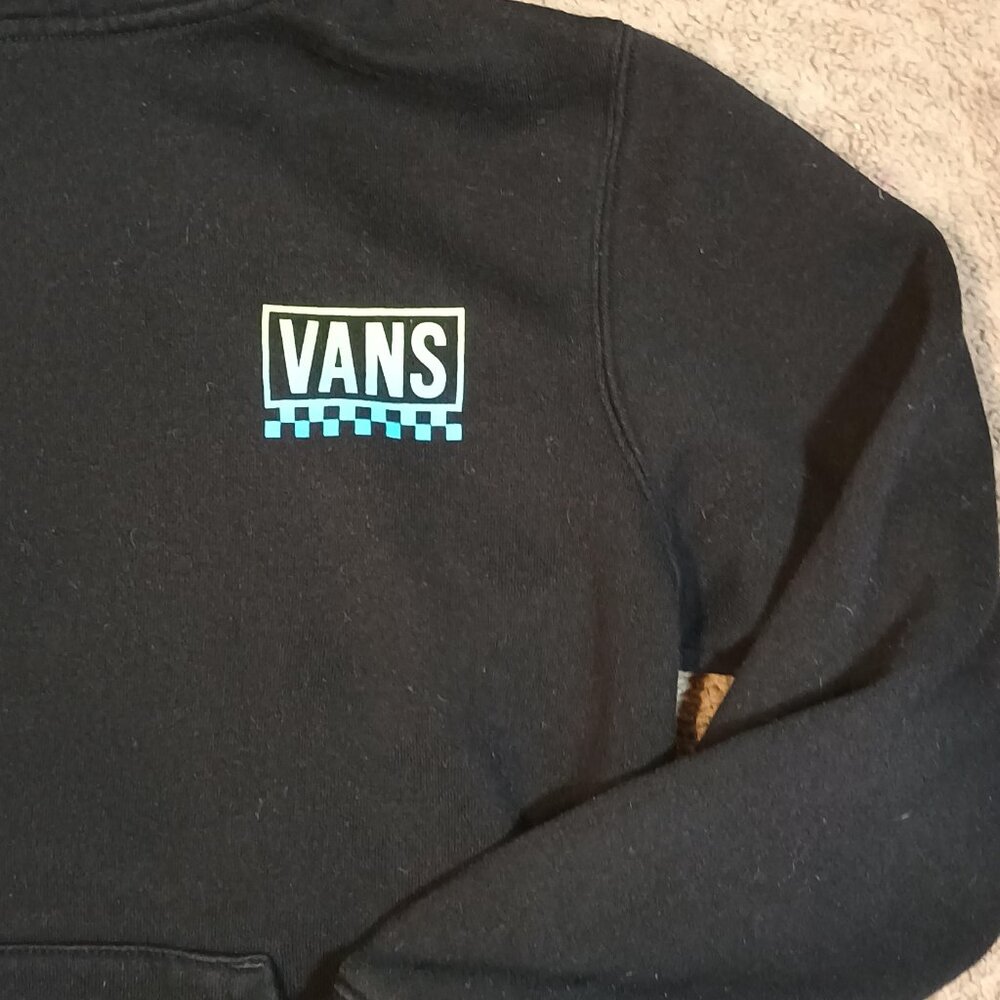 Vans Hoodie Kids Large Black Neon Gradient Graphic Skate Streetwear Pullover Hoo - Picture 7 of 9